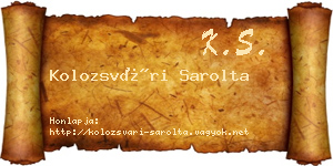 Kolozsvári Sarolta névjegykártya