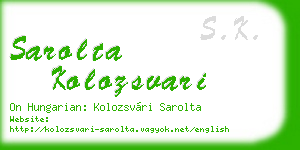sarolta kolozsvari business card